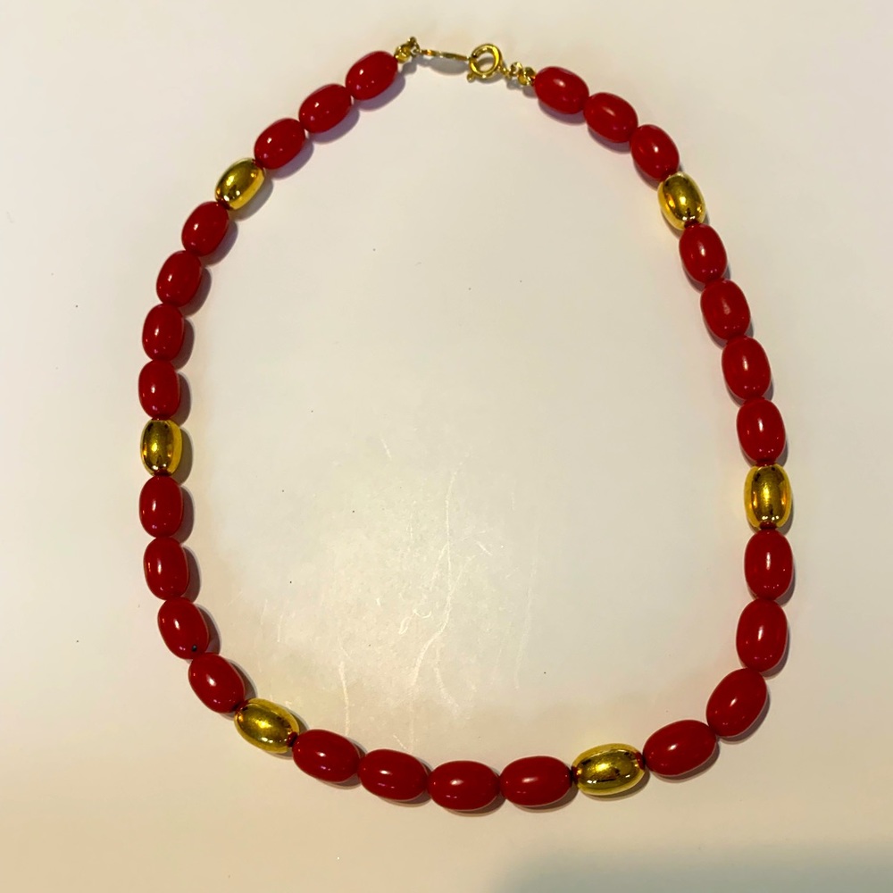 Vintage 80’s or 90’s Napier red and gold necklace